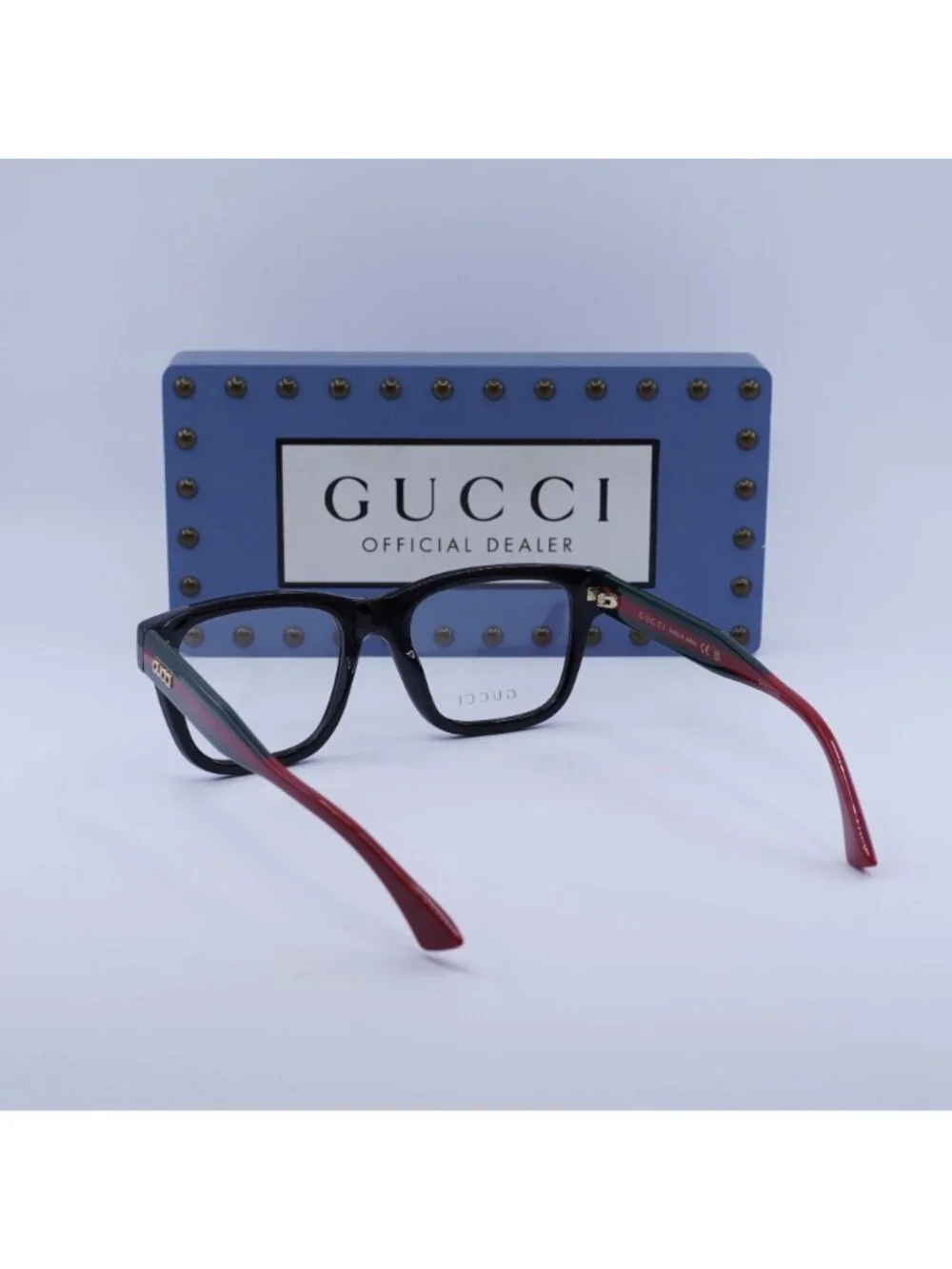 Gucci GG1870O 001 Square Eyeglasses - Black/Green/Red 53mm